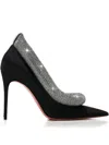 Amina Muaddi 105mm Yoon Crystal-embellished Pointed Pumps In Black