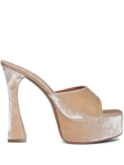 Amina Muaddi Dalida Mules 140mm In Nude