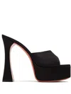 Amina Muaddi Dalida Patent Leather Platform Mules In Schwarz