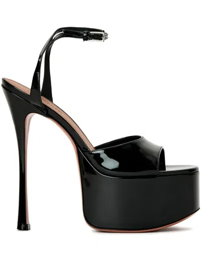 Amina Muaddi 155mm Aya Platform Sandals In Black