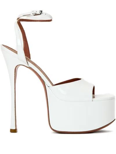 Amina Muaddi 155mm Aya Platform Sandals In White