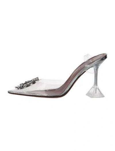 Pre-owned Amina Muaddi 2021 Begum Glass Slingback Pumps In Transparent