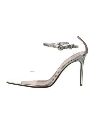 Pre-owned Amina Muaddi 2022 Pvc Mules W/ Tags In Transparent