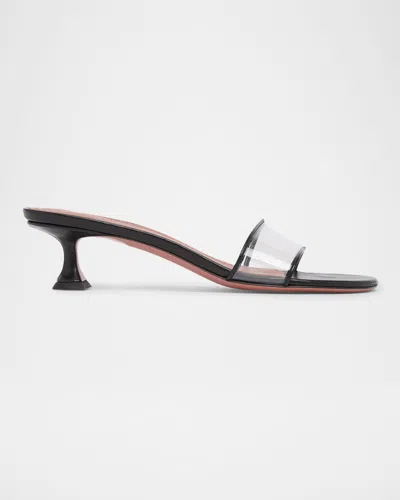 Amina Muaddi 45mm Andreea Pvc And Leather Slide Sandals