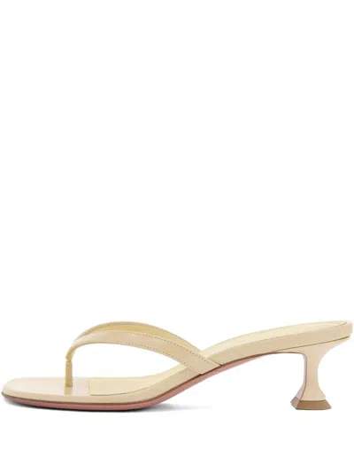 Amina Muaddi Kitten-heel Sandals In Neutral