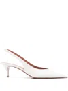 Amina Muaddi 52mm Anok Slingback-pointed Pumps In White