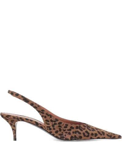 AMINA MUADDI 55MM ANOK ANIMAL-PRINT SLINGBACK PUMPS