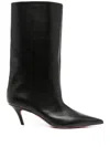 Amina Muaddi Pointed Middle Boot In Black