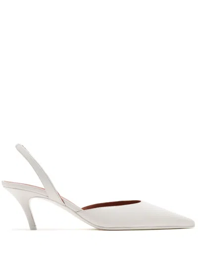 Amina Muaddi 60mm Sofia Pumps In White