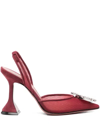 Amina Muaddi 70mm Amina Heeled Pumps In Red