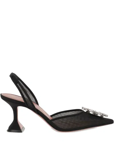Amina Muaddi 70mm Begum Crystal-embellished Slingback Pumps In Black