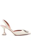Amina Muaddi Slingback Pumps With Unique Heel Design In Neutral