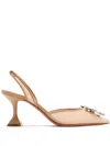 Amina Muaddi Women Begum Mesh Slingback Pumps In ニュートラル