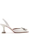 Amina Muaddi Jewel Embellished Leather Pumps
