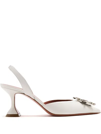 Amina Muaddi 70mm Begum Pumps In White