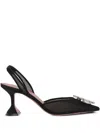 Amina Muaddi Pointed High-heeled Sandals In Black