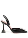 Amina Muaddi Begum Mesh Sling 95 Heels In Black
