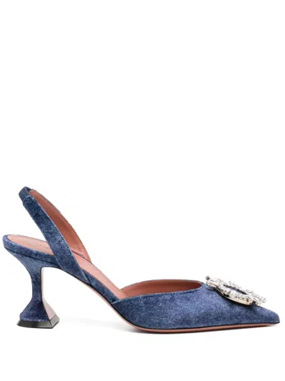 Amina Muaddi 70mm Begum Pumps In Blue