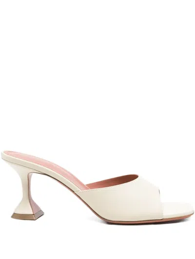 Amina Muaddi Lupita Textured-leather Pumps In White