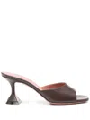 Amina Muaddi Lupita Open-toe Sculptural-heel Sandals In Brown