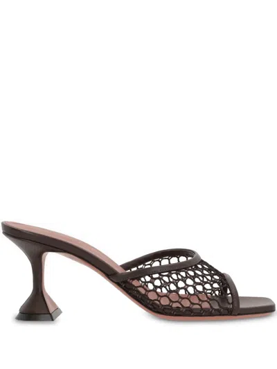 Amina Muaddi 70mm Lupita Mules In Brown