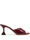 Amina Muaddi Burgundy Lupita Slipper 70 Heeled Sandals In Red