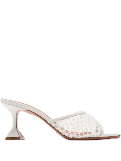 Amina Muaddi Lupita Net 70 Sandals In White