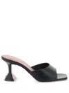 Amina Muaddi Lupita Patent Leather Mule Sandals In Black