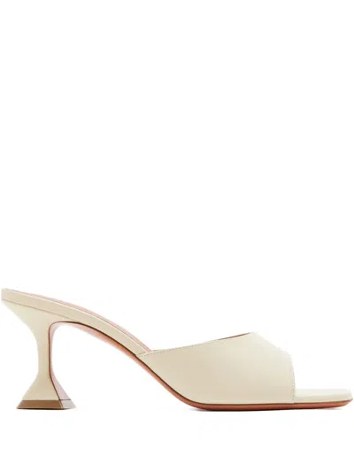Amina Muaddi 70mm Lupita Sandals In White