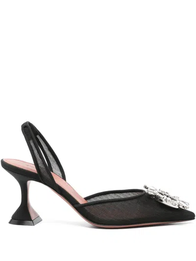 AMINA MUADDI 75MM BEGUM GLASS SLINGBACK PUMPS