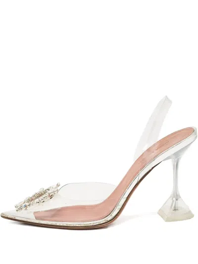Pre-owned Amina Muaddi  90mm Begum Crystal-embellished Slingback Pumps