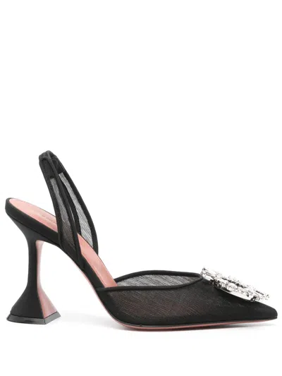 AMINA MUADDI 90MM BEGUM GLASS SLINGBACK PUMPS