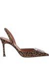 Amina Muaddi Leopard Print Slingback Heels In Animal Print