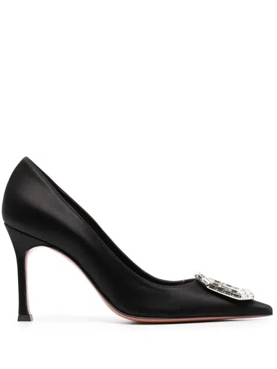AMINA MUADDI 90MM CAMELIA CRYSTAL PUMPS