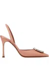 Amina Muaddi 90mm Camelia Embellished Heeled Pumps In Pink