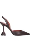 Amina Muaddi 90mm Holli Hee Pumps In Brown