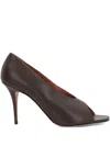 Amina Muaddi Julianne Peep Toe Pump 90 In 褐色