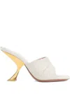 Amina Muaddi Taylor Woven 90 Slipper Sandals In White