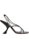 Amina Muaddi 90mm Lena Sculpted-heel Heeled Sandals In Black