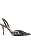 Amina Muaddi 90mm Lori Patent Leather Slingbacks In Black