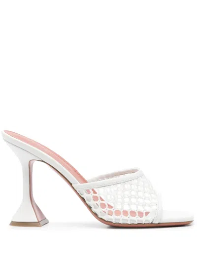 Amina Muaddi Lupita Net 70 Sandals In White