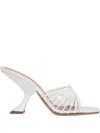 Amina Muaddi 90mm Mookie Slipper Sculpted-heel Sandals In White