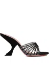 Amina Muaddi Mookie Suede Sandals In Black