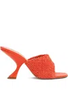 Amina Muaddi 90mm Taylor Sculpted-heel Sandals In Orange