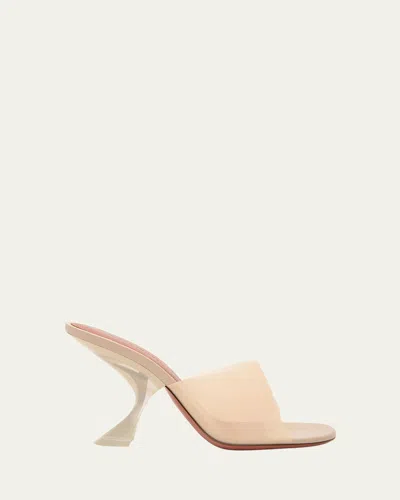 Amina Muaddi 90mm Taylor Transparent Slippers In Blue
