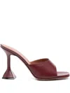 Amina Muaddi 95m Lupita Square-toe Sandals In Burgundy