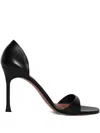 Amina Muaddi Sandali Agnese In Pelle Nera Donna In Black