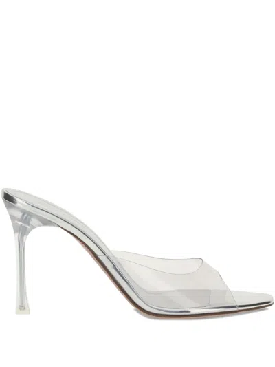 Amina Muaddi 95mm Alexa Clear Open-toe Pumps In Transparent