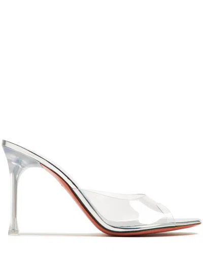 Amina Muaddi Transparent Lupita Glass Slipper 70 Heeled Sandals