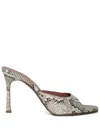 Amina Muaddi Alexa Python-effect Leather Sandals In Neutrals